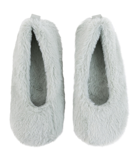 Baleriny Fake Fur, Zielony