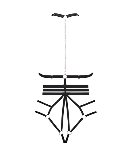 Body z odsłoniętym kroczem Dominatrix, Czarny