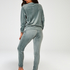 Maternity lurex velours jogging bottoms, Zielony