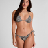 Tr&oacute;jkątny Top Bikini Leopard, Czarny