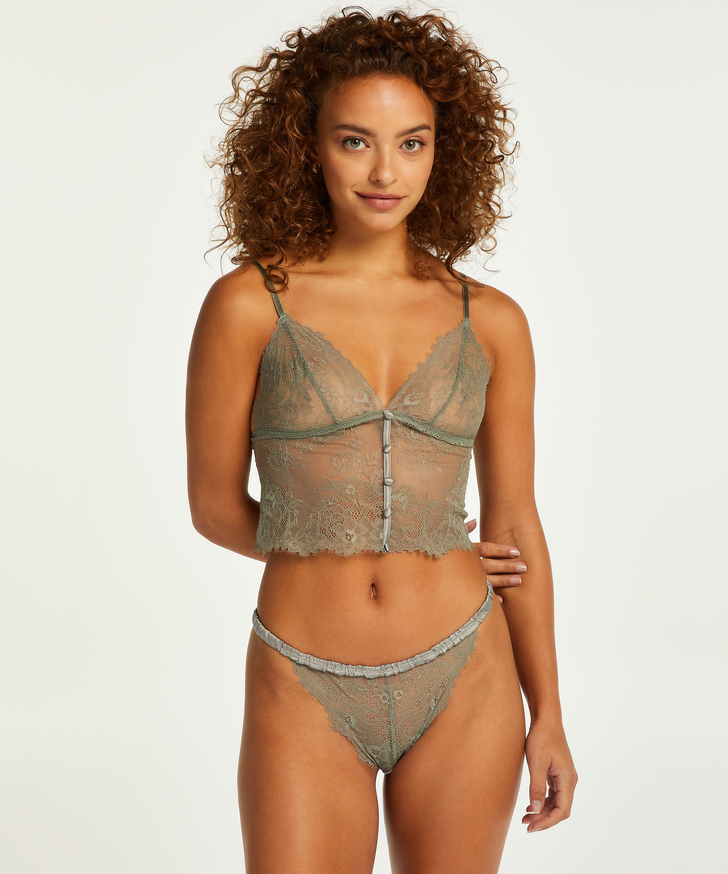 Biustonosz bralette z przedłużonym stanem Bailey, Zielony, main