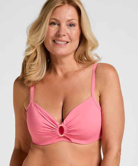 Nieusztywniona g&oacute;ra od bikini z fiszbinami Luxe, R&oacute;żowy