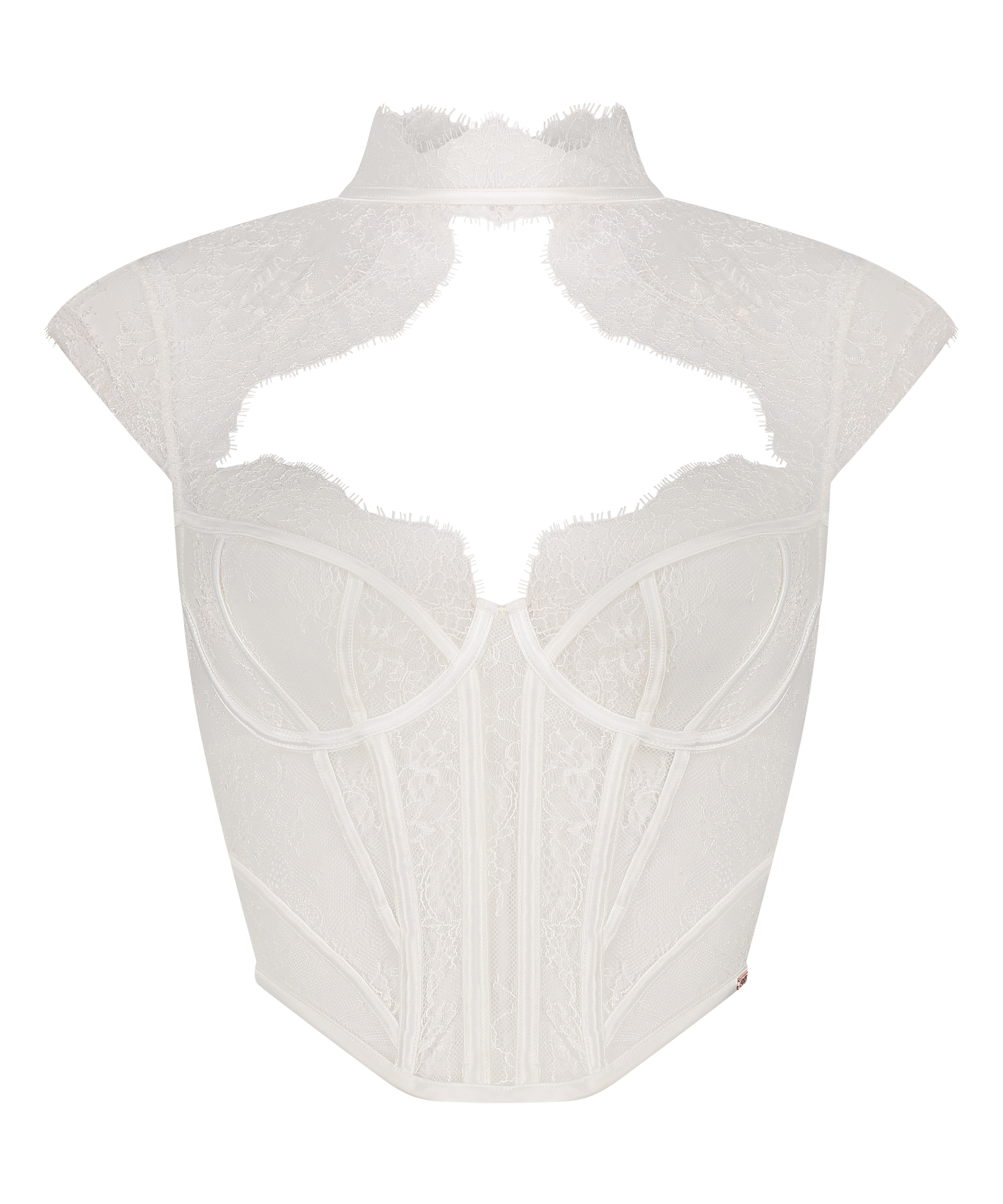 Top z fiszbinami Lace Camille, Biały, main