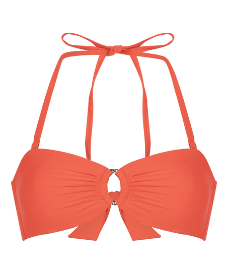 Luksusowy Top Bikini Bandeau z K&oacute;łkiem, Czerwony