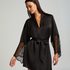 Kimono z satyny i koronki, Czarny