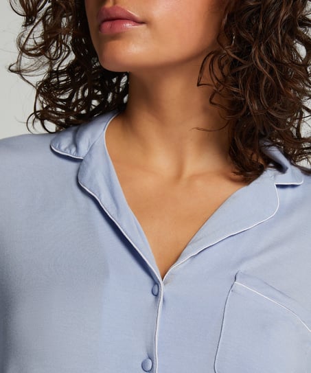 Narzutka Essential z dżerseju z długim rękawem, Niebieski