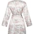 Satynowe Kimono w Kwiatowy Wz&oacute;r, Biały