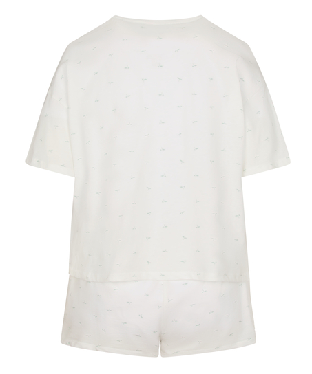 Zestaw piżamowy z bawełny, Biały