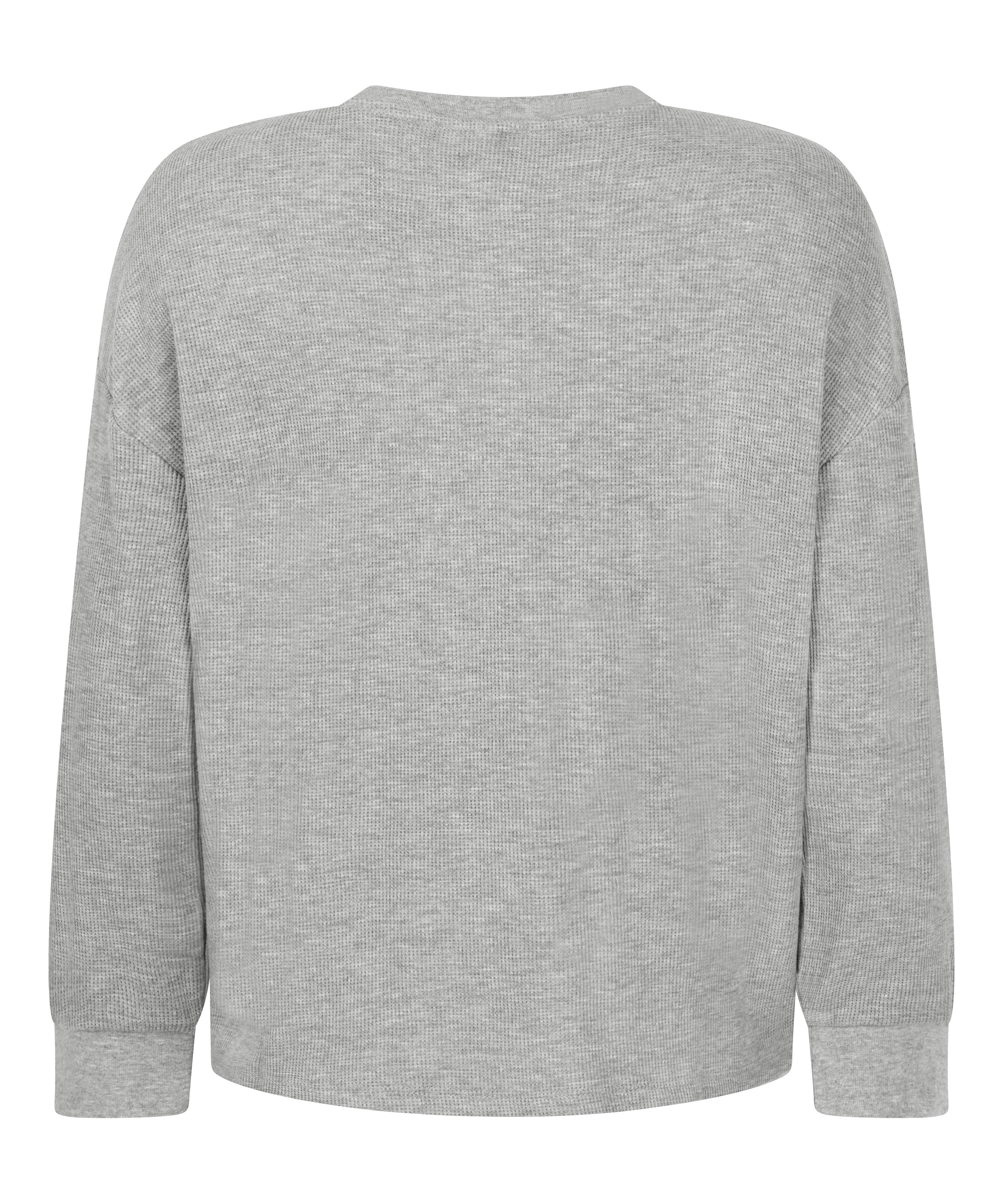 Top z tkaniny wafel Henley, Szary, main