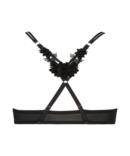 Usztywniony biustonosz push-up z fiszbinami Kelsey Lucy Hale, Czarny