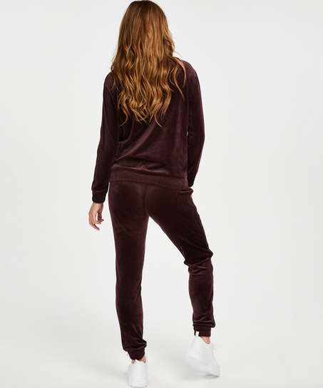 Maternity Velours Jogging Bottoms, Fioletowy