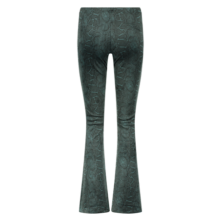 Flared Velvet Leggings, Zielony