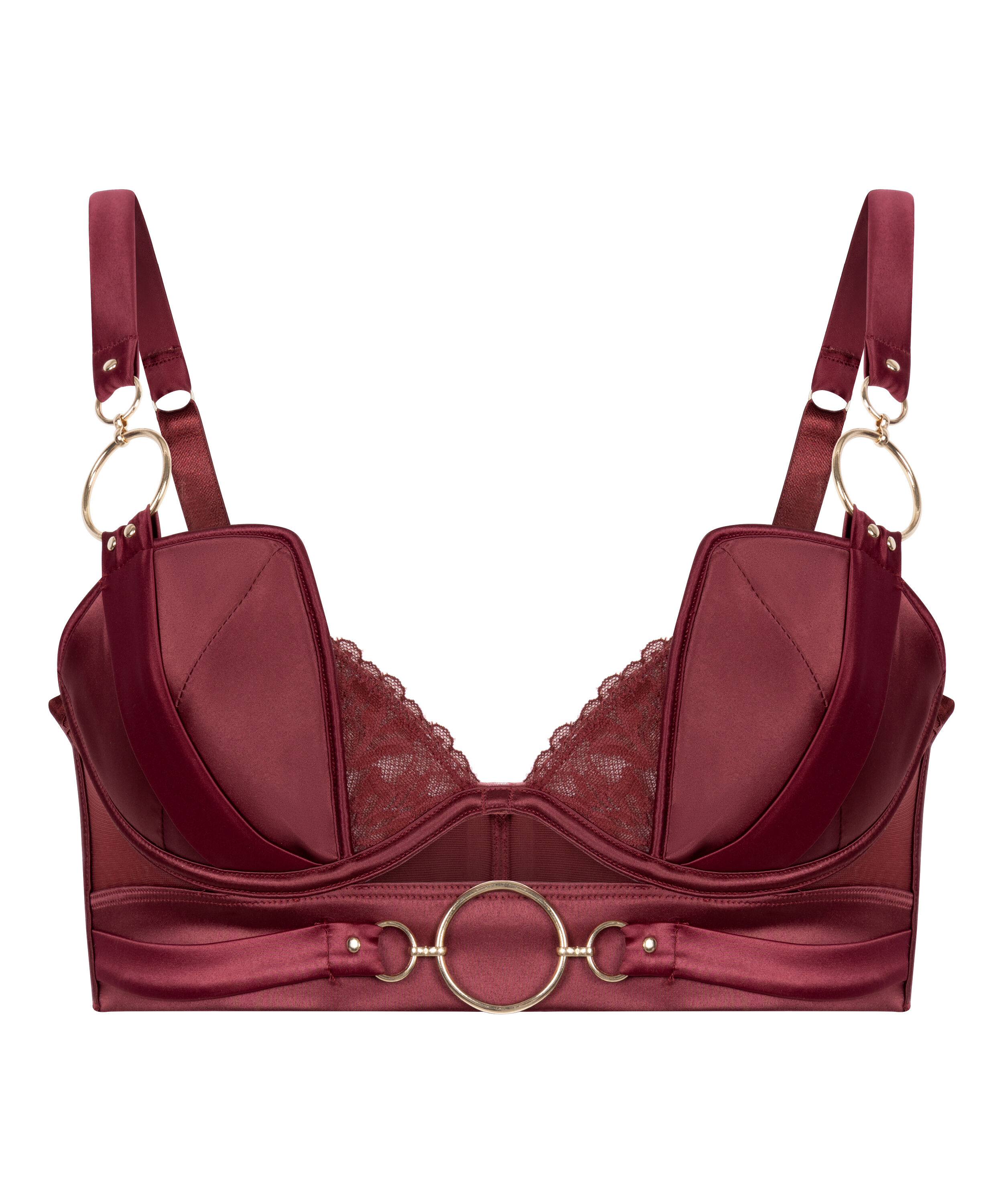 Biustonosz usztywniany z fiszbinami Longline Marjolein, Czerwony