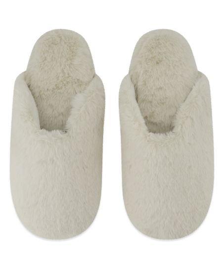 Kapcie Teddy Mule, Biały