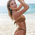 Majtki Bikini Wysoko Krojona Goldie Shimmer, Ż&oacute;łty