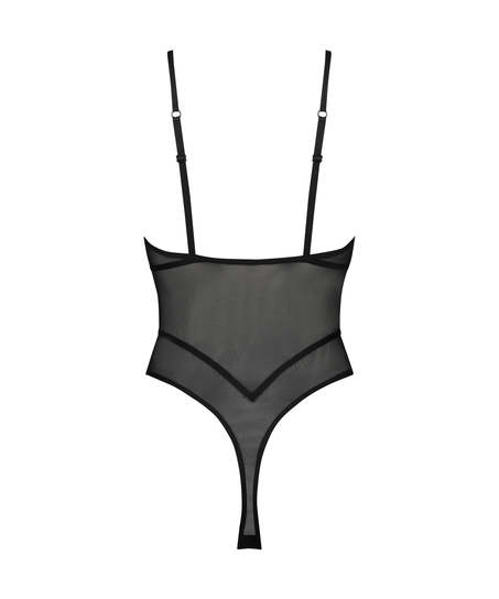 Seksowne siateczkowe body, Czarny