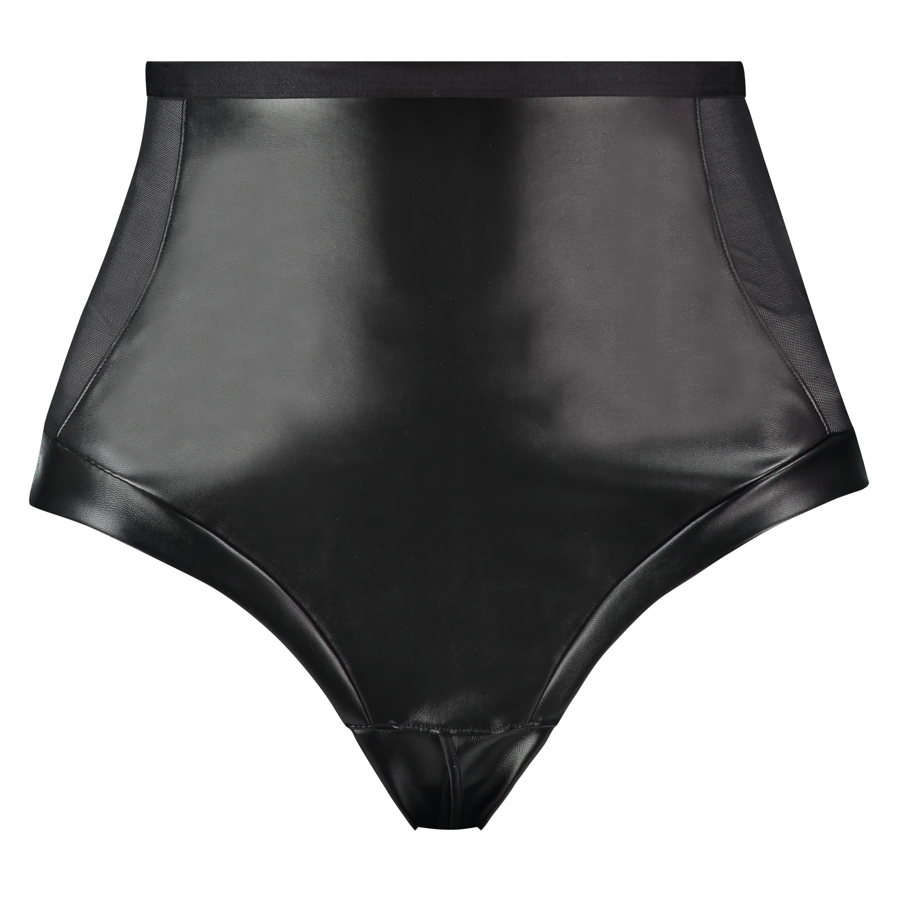 Manu High Waist Thong, Czarny, main