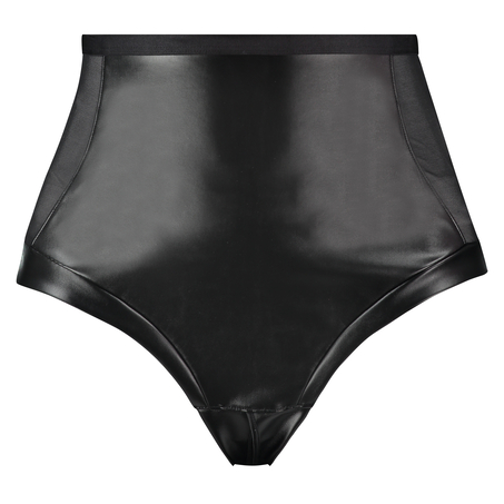 Manu High Waist Thong, Czarny