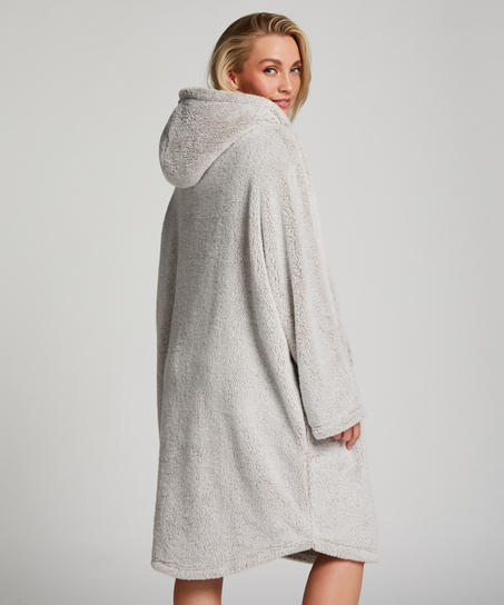 Flanelowa bluza z kapturem, Szary