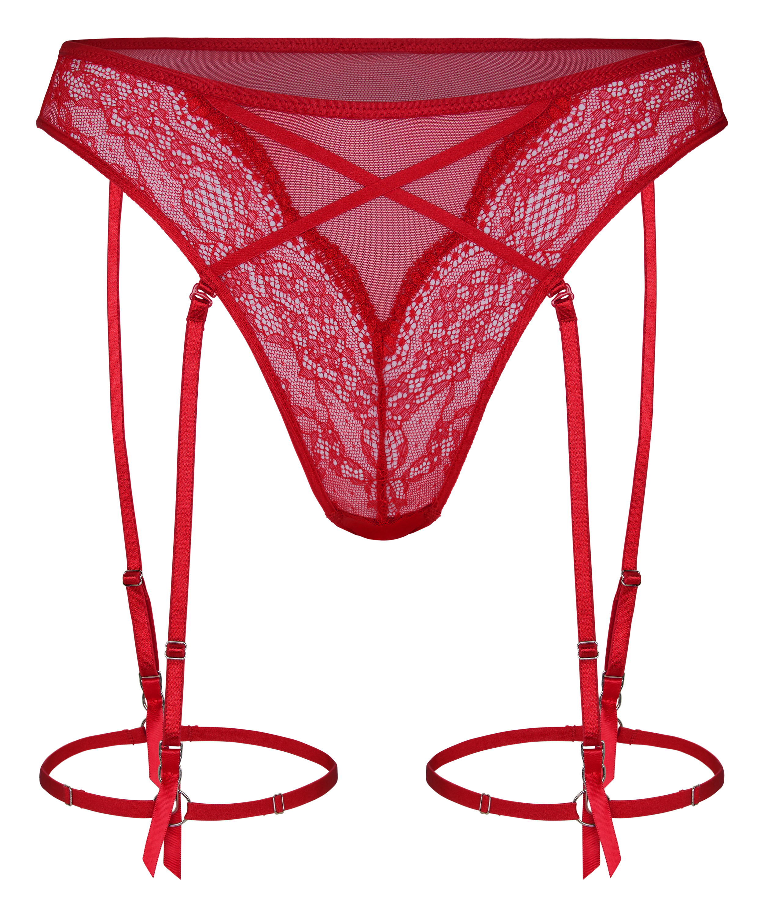 Stringi Highleg Isabelle z Wysokim Stanem, Czerwony, main