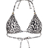 Tr&oacute;jkątny Top Bikini Leopard, Czarny