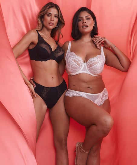 Biustonosz nieusztywniany z fiszbinami Diva, Czarny