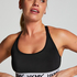 Biustonosz sportowy HKMX The Crop Logo Level 1, Czarny
