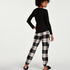 Twill Check pyjama bottoms, Czarny