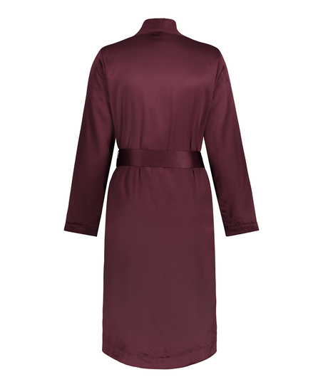 Satynowy szlafrok z polarem, Fioletowy