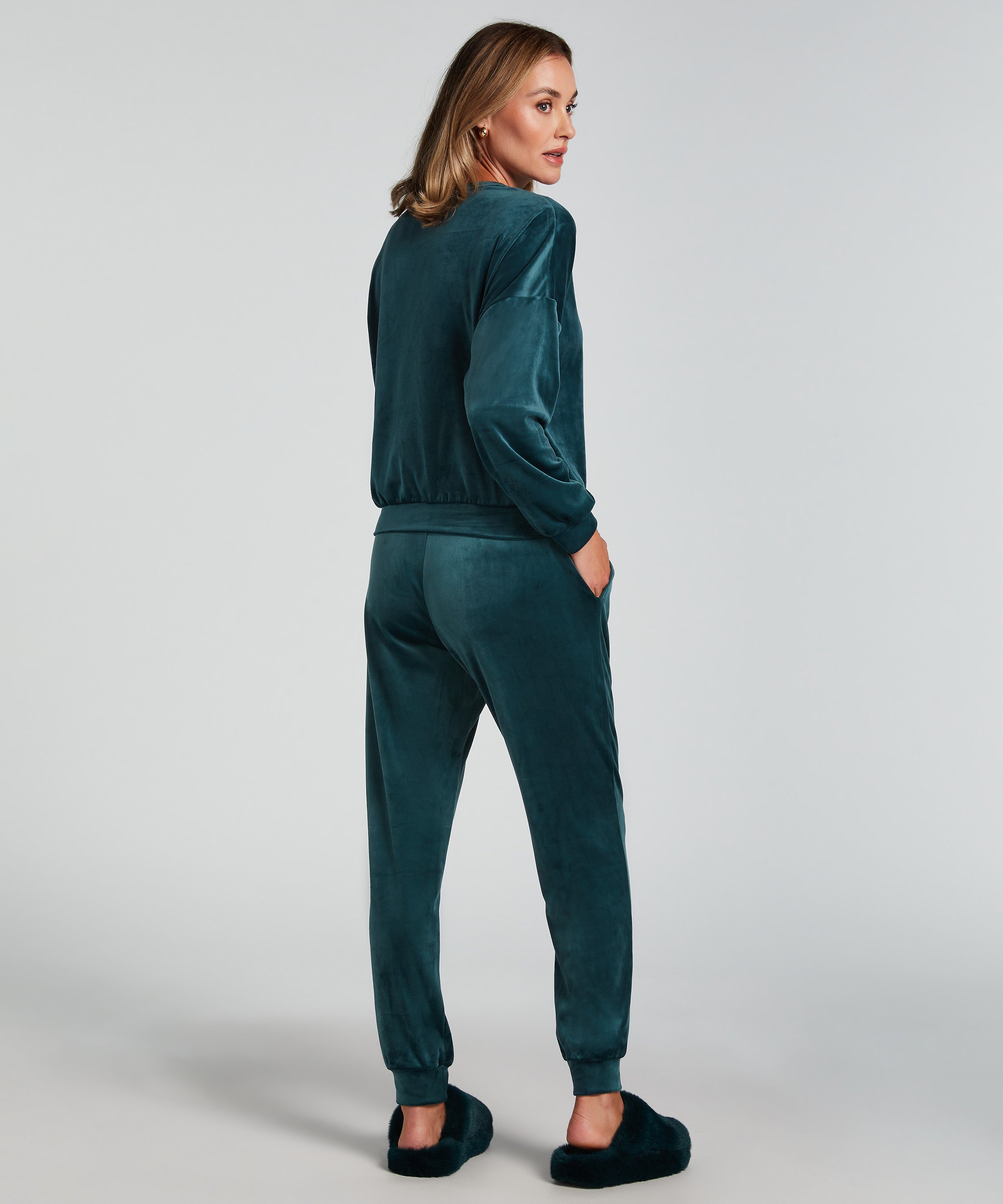 Welurowy top, Zielony, main