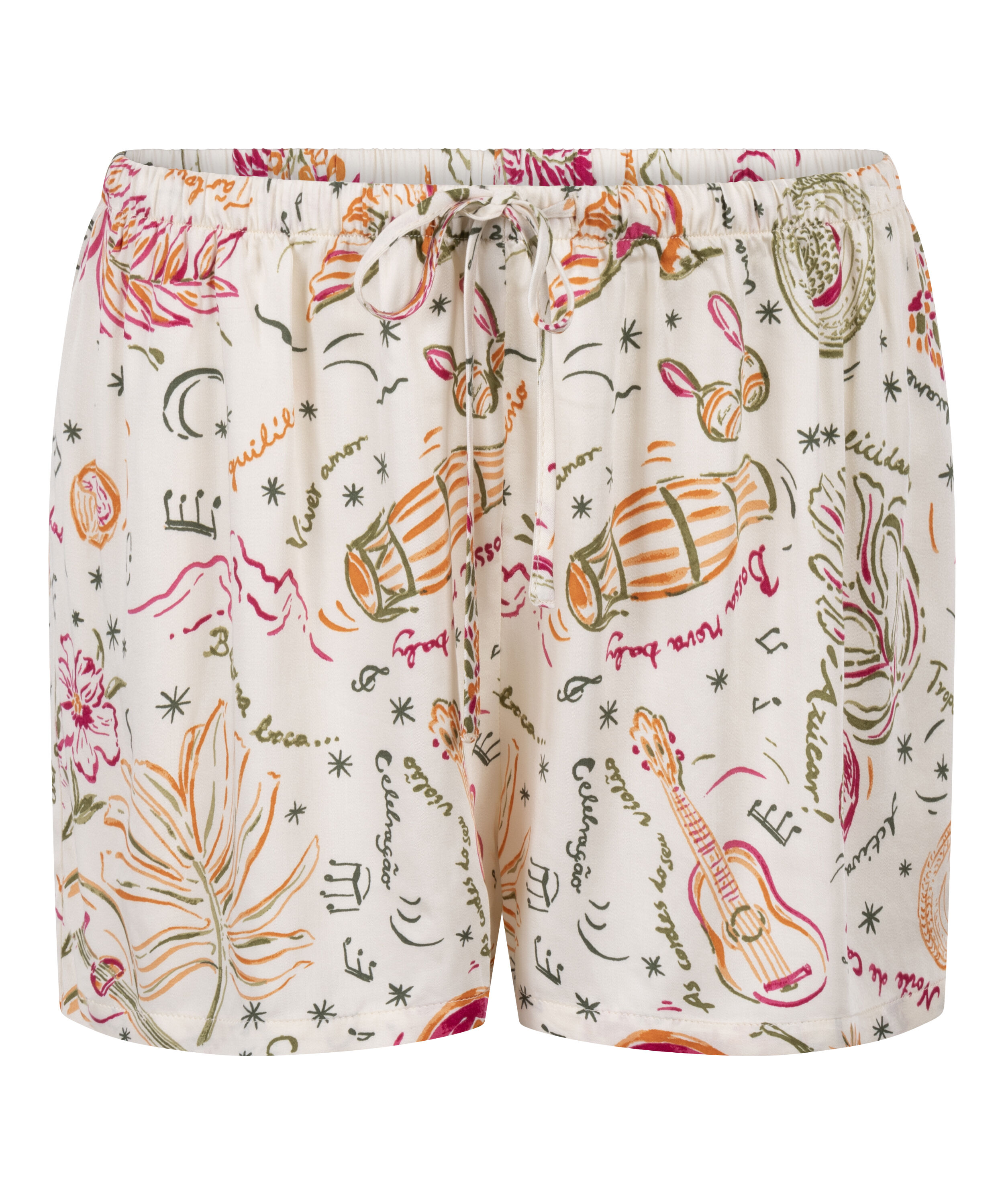 Satynowe szorty, Biały