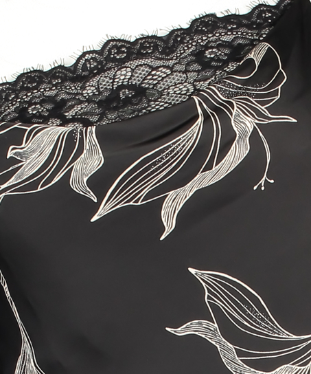 Lotus Satin Slip Dress, Czarny