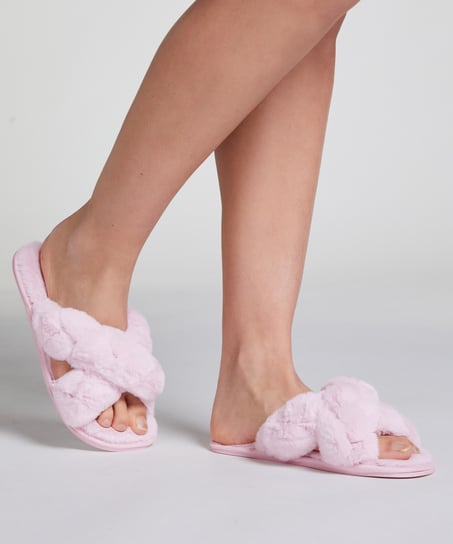 Fake Fur Sliders, Fioletowy