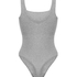 Prążkowane bawełniane body, Szary
