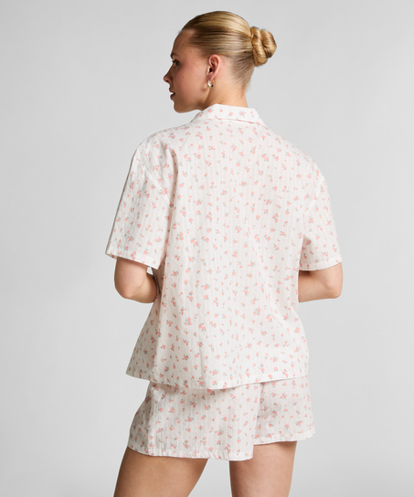 Tkane szorty od piżamy, Biały