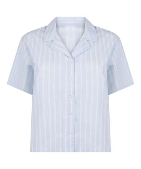 Bawełniana Kurtka w Paski, Niebieski