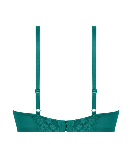 Usztywniony biustonosz maximizer z fiszbinami Daisy, Zielony