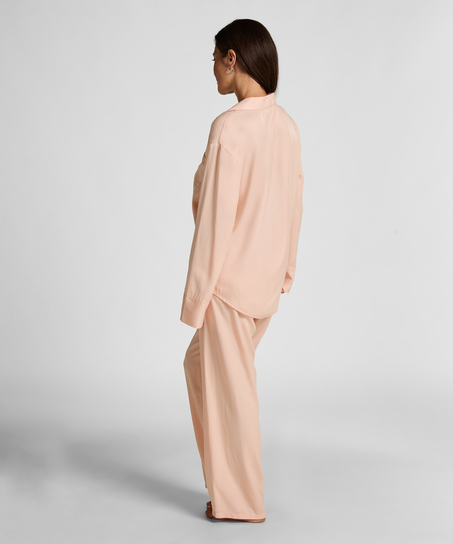 Spodnie z satyny, R&oacute;żowy