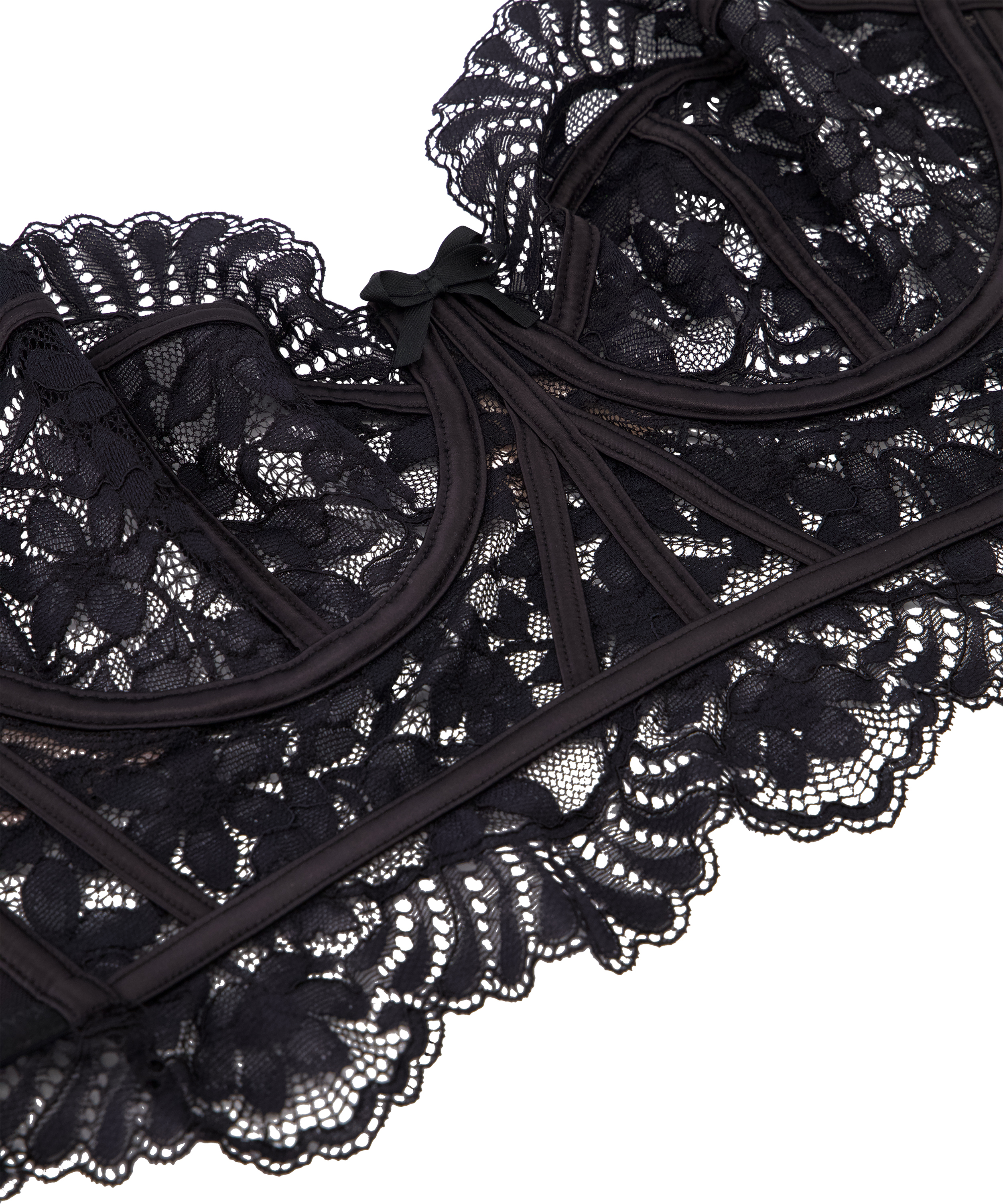 Nieusztywniany biustonosz z fiszbinami Longline Jamie, Czarny, main