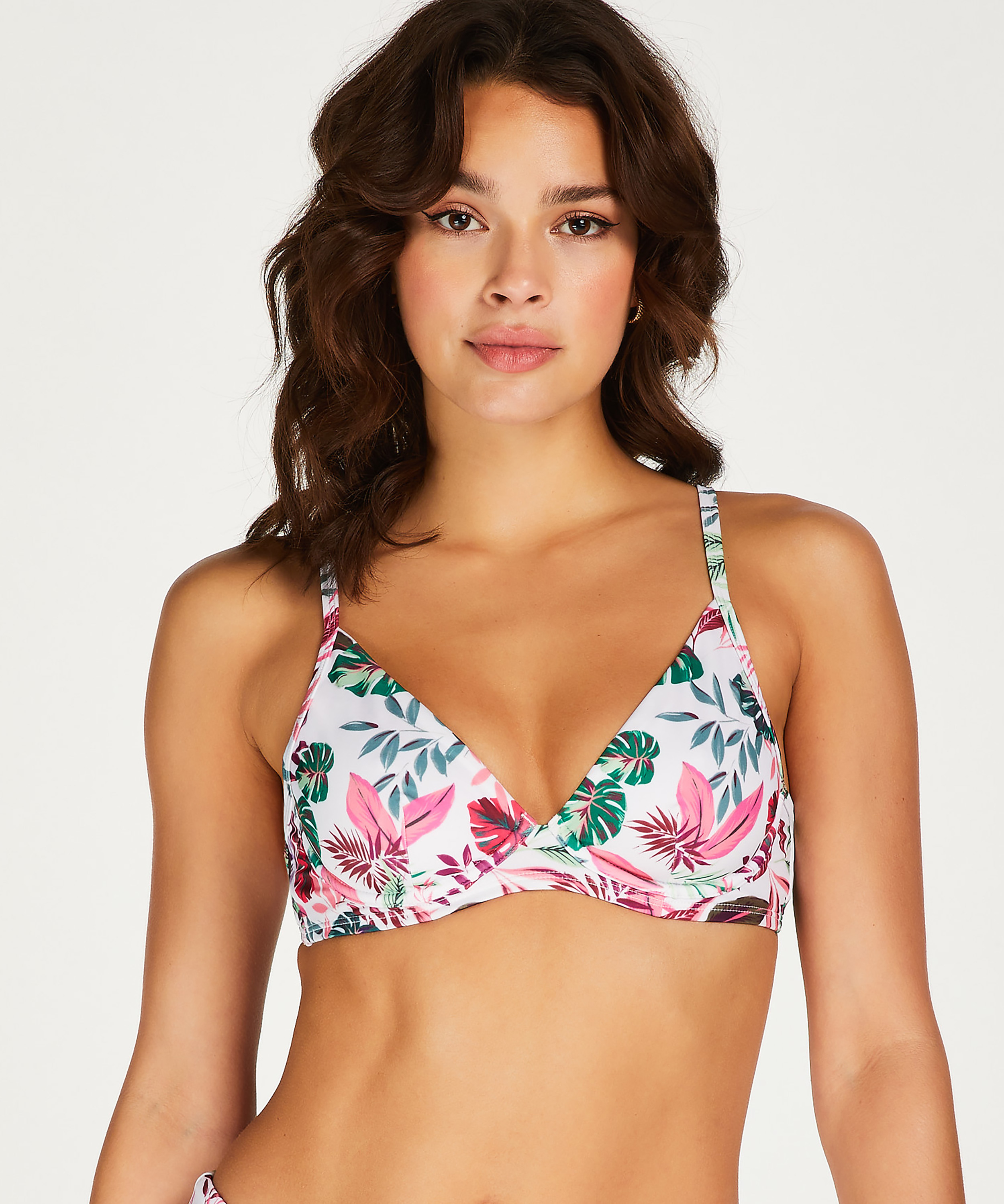 Nieusztywniona g&oacute;ra od bikini z fiszbinami Cuba, Biały, main