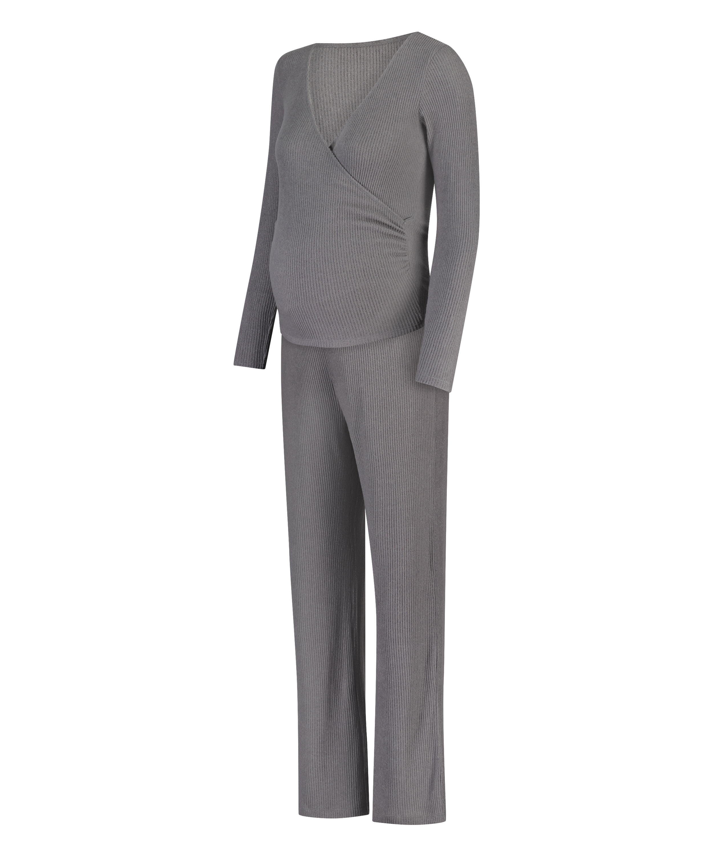 Piżama ciążowa Brushed Rib, Szary, main