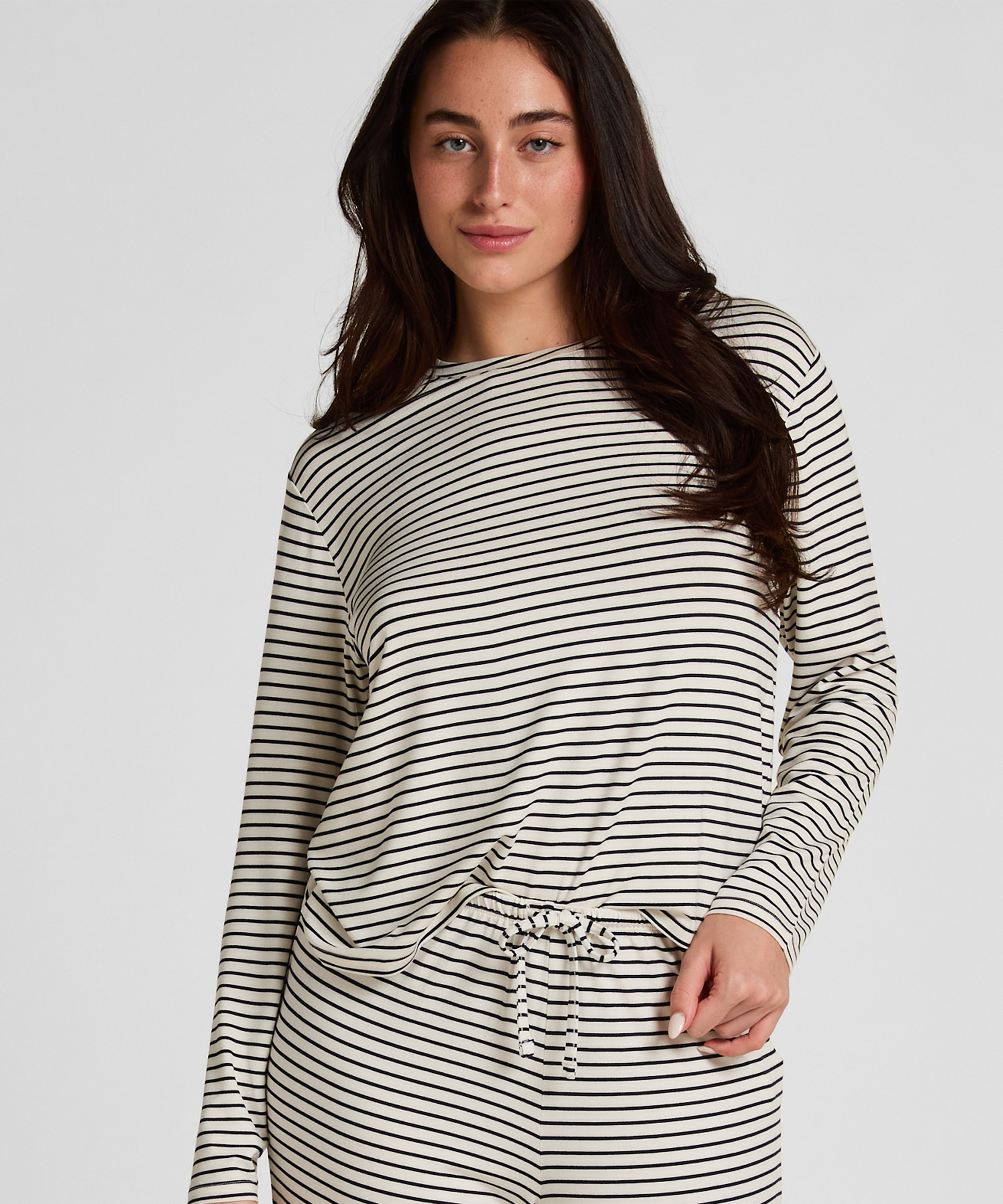 Pyjama Top Loose Jersey, Biały, main