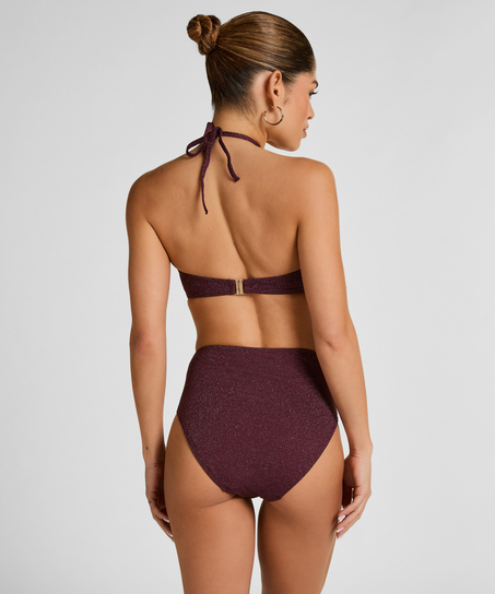 Majtki Bikini Panama z Wysokim Stanem, Fioletowy