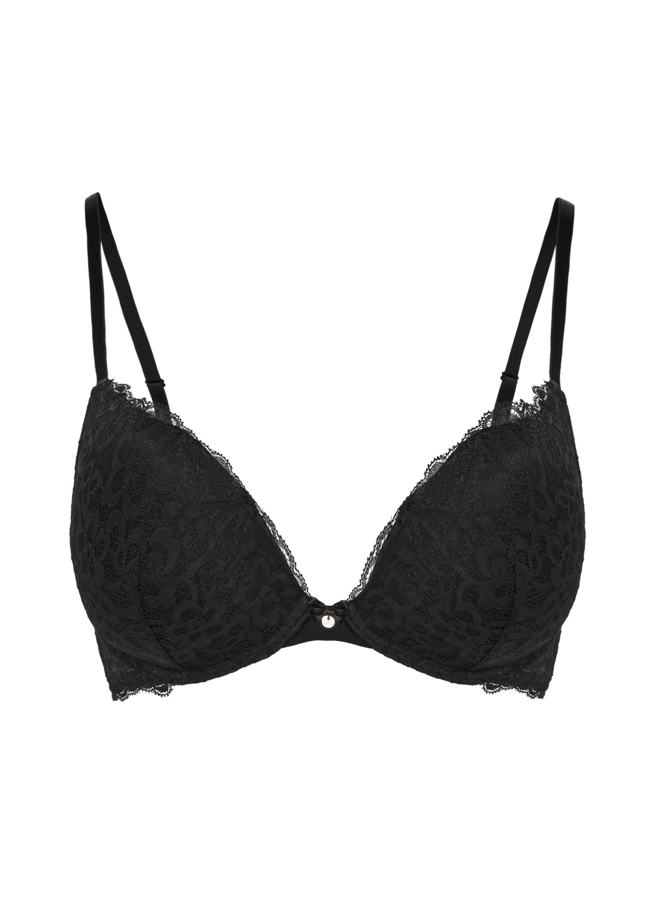 Wyściełany biustonosz push-up z fiszbinami Marine, Czarny