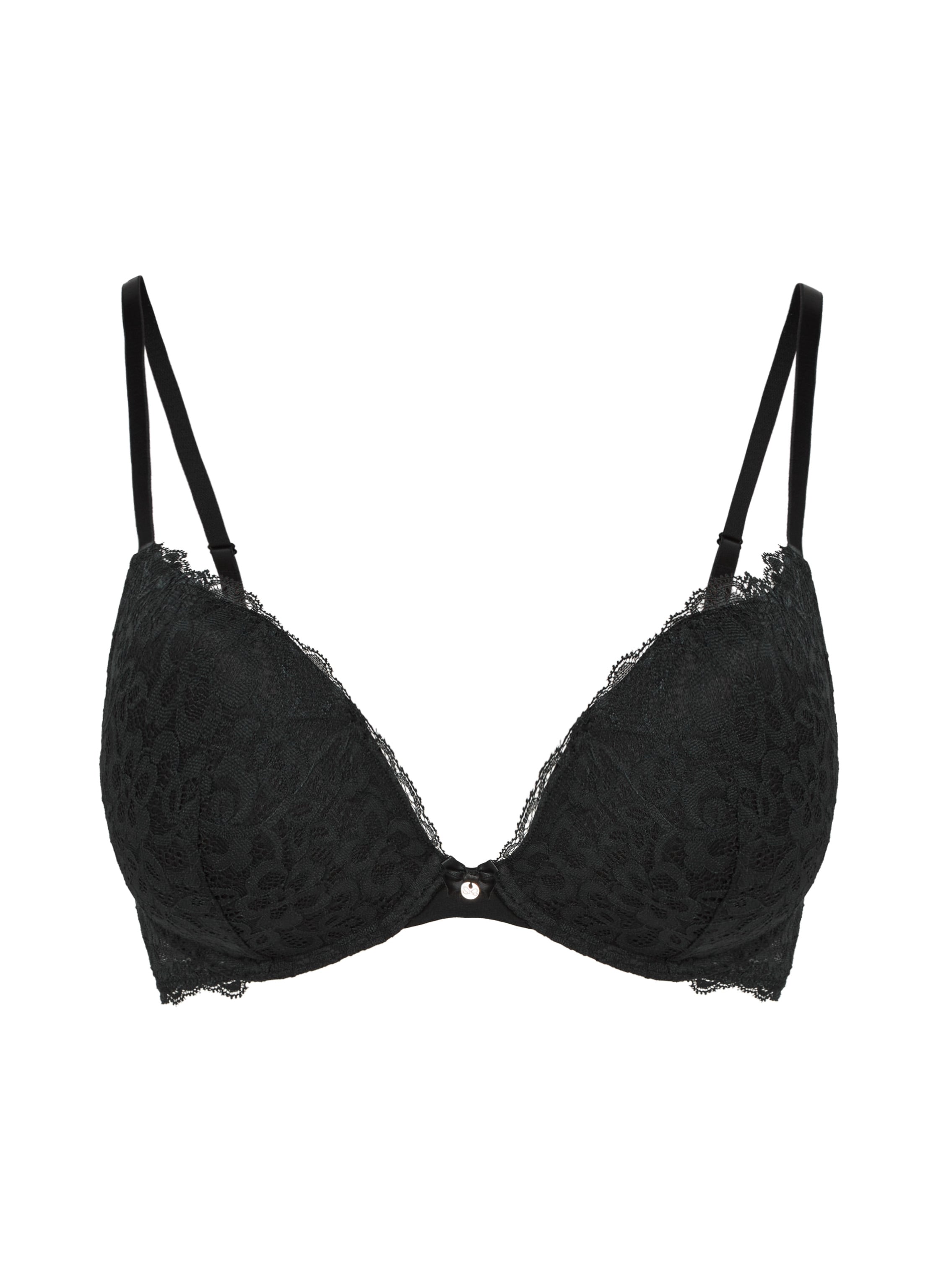 Wyściełany biustonosz push-up z fiszbinami Marine, Czarny, main
