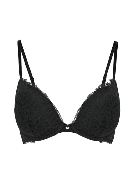 Wyściełany biustonosz push-up z fiszbinami Marine, Czarny