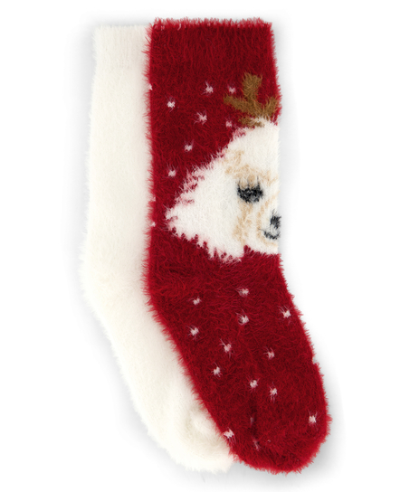 2 pary wygodnych skarpet, Czerwony