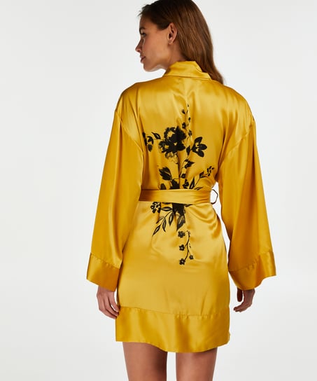 Kimono Satin Flower, Żółty