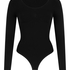 Bezszwowe body ze stringami Shaping, Czarny