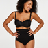 Firming high waisted thong - Level 2, Czarny